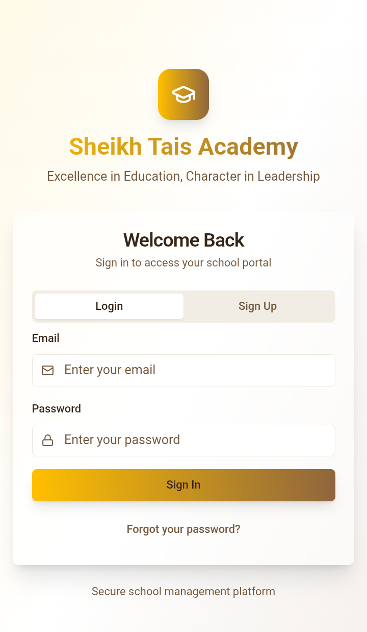 Login screen